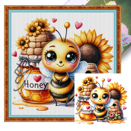 Valentine'S Day Bee - 18CT Stamped Cross Stitch 25*25CM