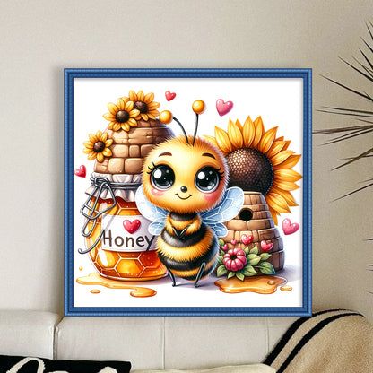 Valentine'S Day Bee - 18CT Stamped Cross Stitch 25*25CM