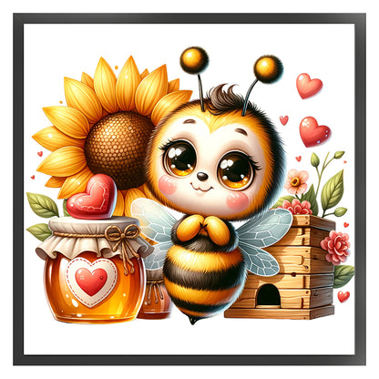 Valentine'S Day Bee - 18CT Stamped Cross Stitch 25*25CM