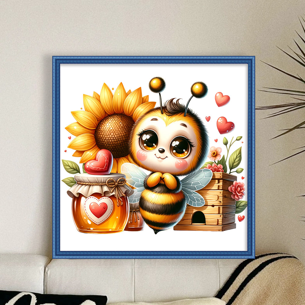 Valentine'S Day Bee - 18CT Stamped Cross Stitch 25*25CM