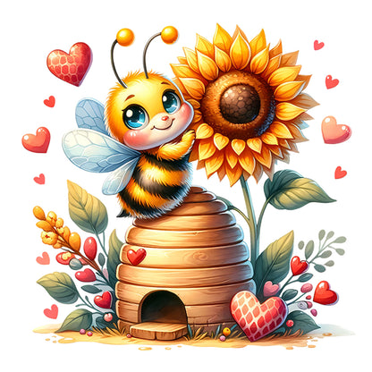 Valentine'S Day Bee - 18CT Stamped Cross Stitch 25*25CM