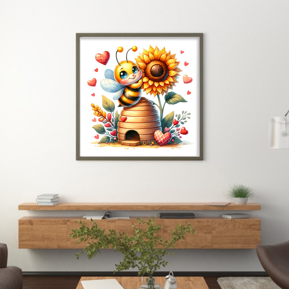 Valentine'S Day Bee - 18CT Stamped Cross Stitch 25*25CM