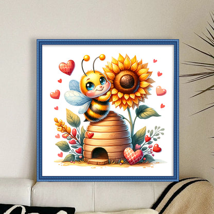 Valentine'S Day Bee - 18CT Stamped Cross Stitch 25*25CM