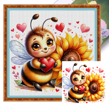 Valentine'S Day Bee - 18CT Stamped Cross Stitch 25*25CM