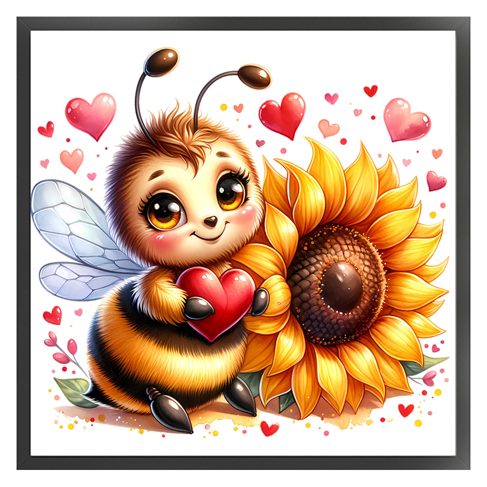 Valentine'S Day Bee - 18CT Stamped Cross Stitch 25*25CM