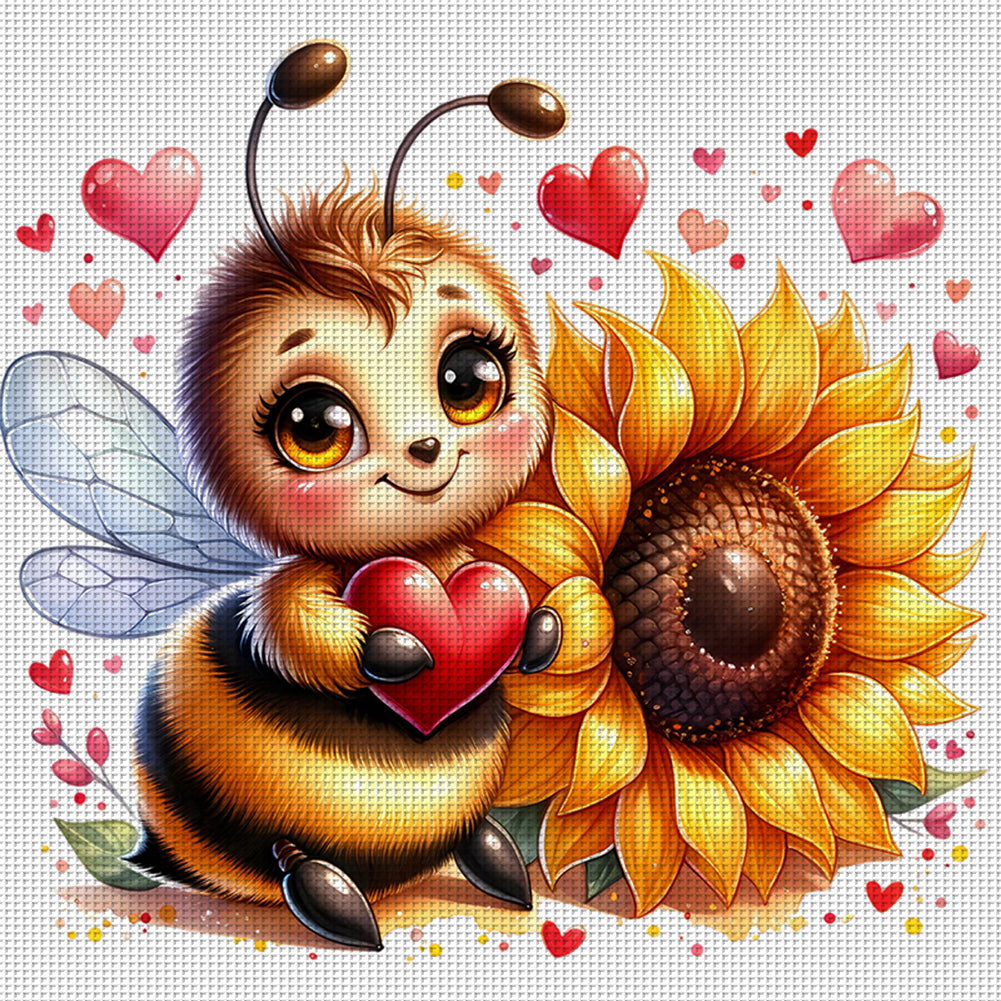 Valentine'S Day Bee - 18CT Stamped Cross Stitch 25*25CM