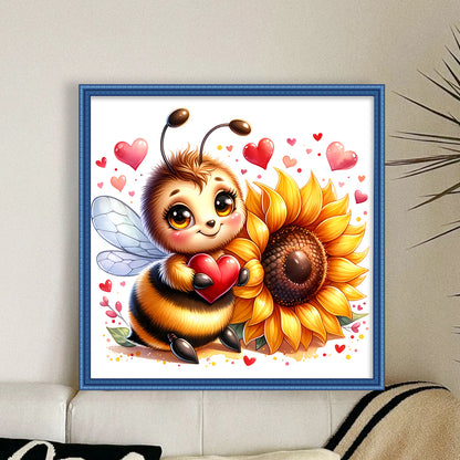 Valentine'S Day Bee - 18CT Stamped Cross Stitch 25*25CM