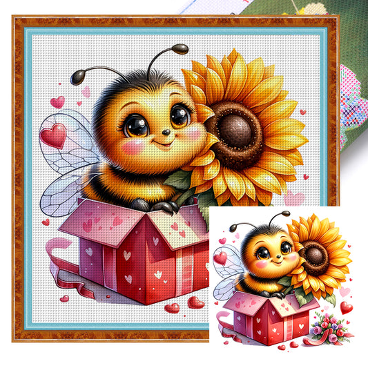 Valentine'S Day Bee - 18CT Stamped Cross Stitch 25*25CM