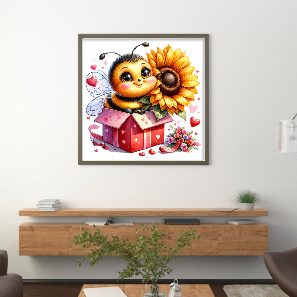 Valentine'S Day Bee - 18CT Stamped Cross Stitch 25*25CM
