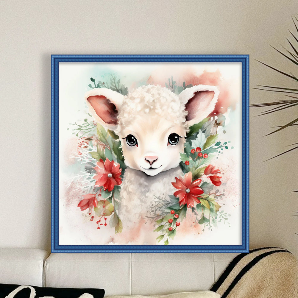 Winter Lamb - 11CT Stamped Cross Stitch 40*40CM