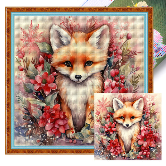 Winter Fox - 11CT Stamped Cross Stitch 40*40CM