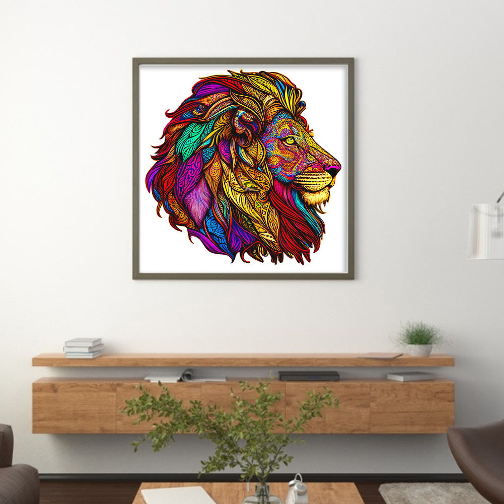 Colorful Lion - 18CT Stamped Cross Stitch 30*30CM