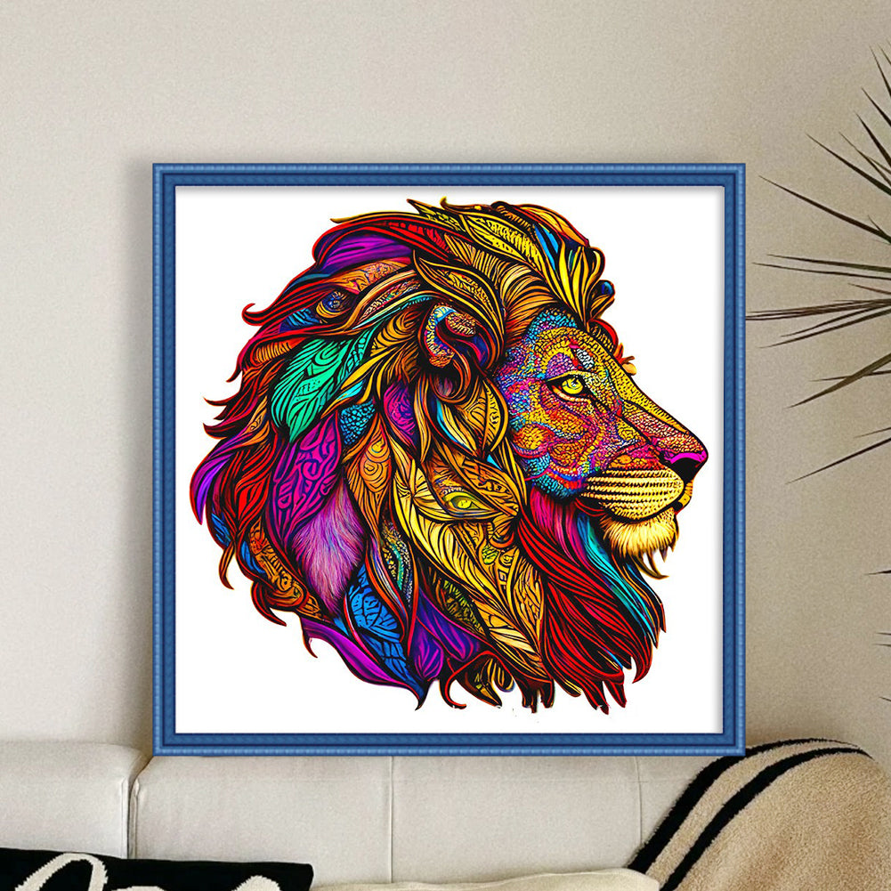 Colorful Lion - 18CT Stamped Cross Stitch 30*30CM