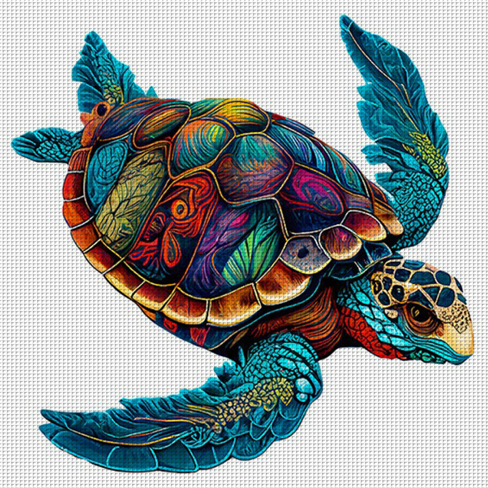 Colorful Turtle - 18CT Stamped Cross Stitch 30*30CM