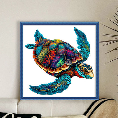 Colorful Turtle - 18CT Stamped Cross Stitch 30*30CM