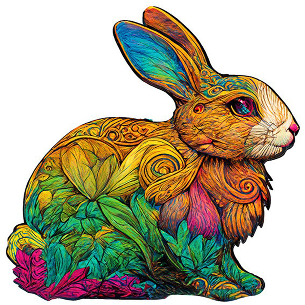 Colorful Bunny - 18CT Stamped Cross Stitch 30*30CM