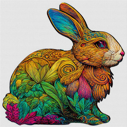 Colorful Bunny - 18CT Stamped Cross Stitch 30*30CM