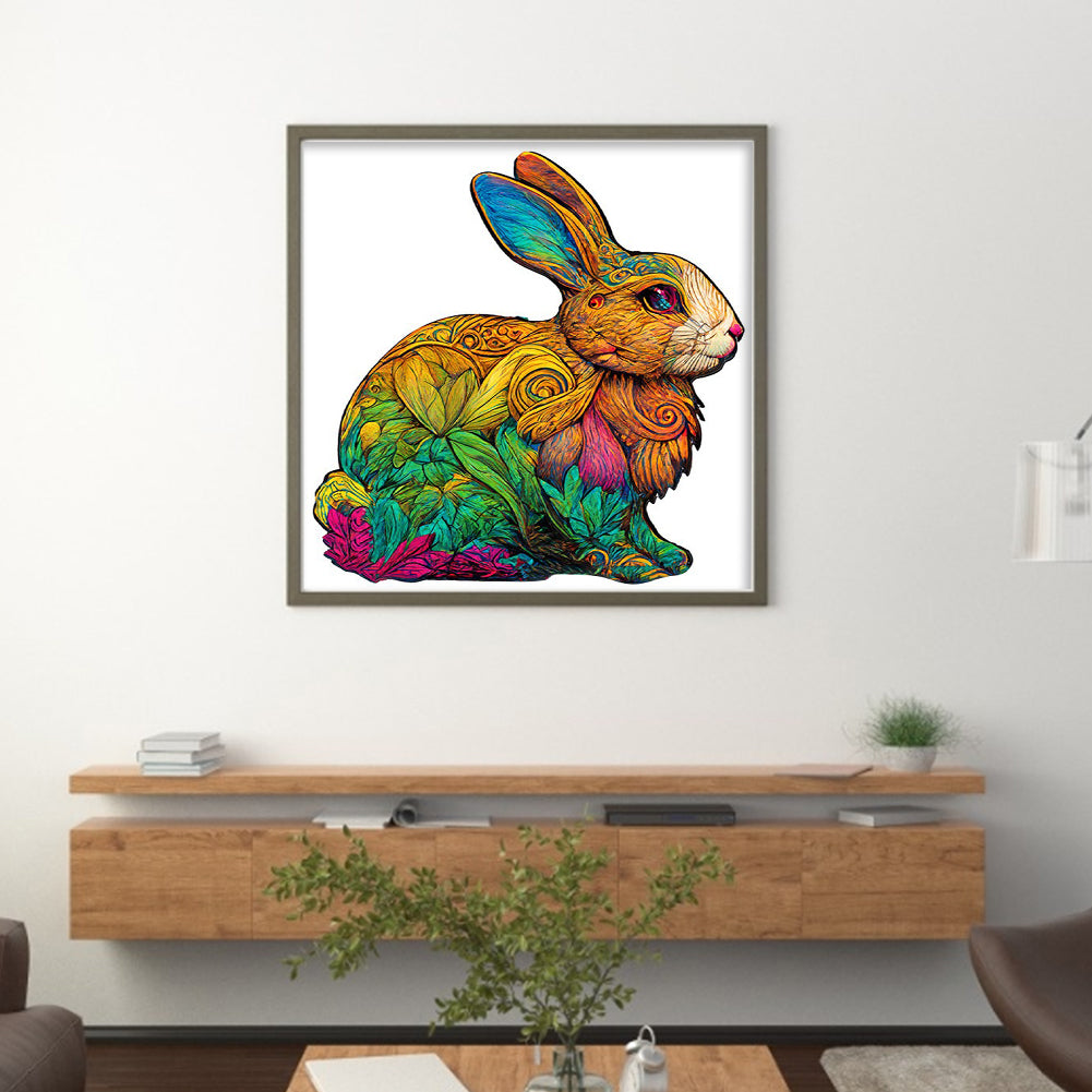 Colorful Bunny - 18CT Stamped Cross Stitch 30*30CM