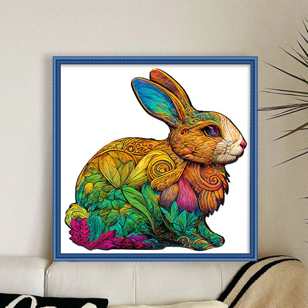 Colorful Bunny - 18CT Stamped Cross Stitch 30*30CM