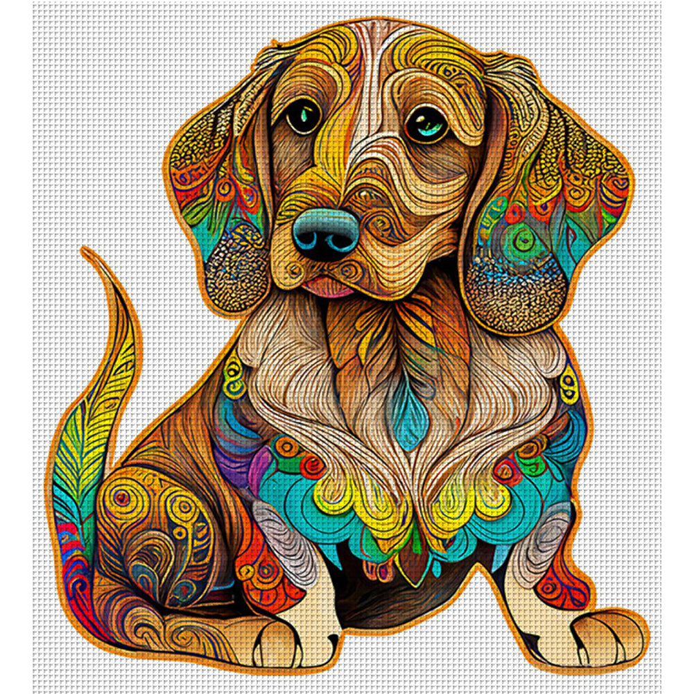 Colorful Puppy - 18CT Stamped Cross Stitch 30*35CM