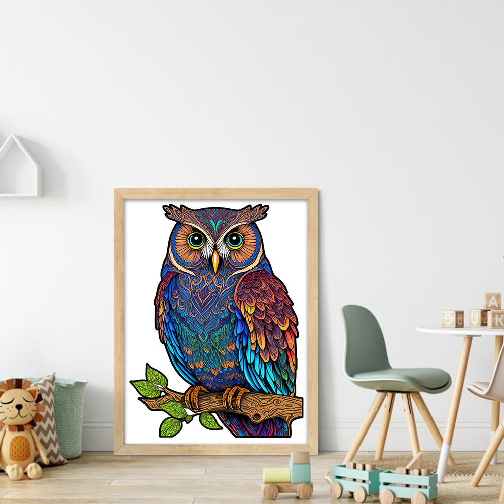 Colorful Owl - 18CT Stamped Cross Stitch 30*40CM