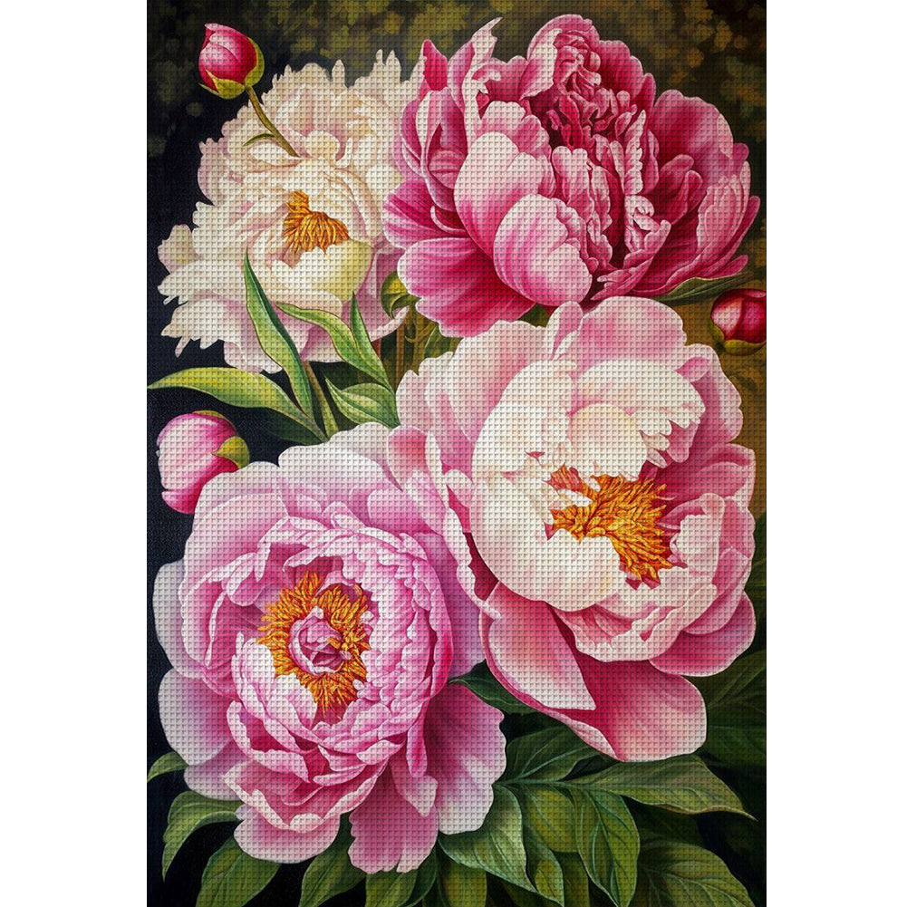 Peony - 11CT Stamped Cross Stitch 40*60CM