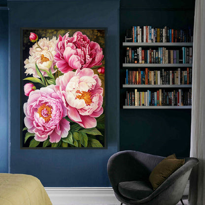 Peony - 11CT Stamped Cross Stitch 40*60CM