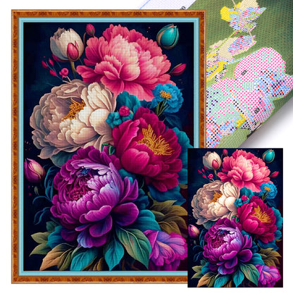 Peony - 11CT Stamped Cross Stitch 40*60CM