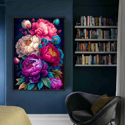 Peony - 11CT Stamped Cross Stitch 40*60CM