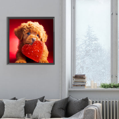 Love And Puppy - Full Round Drill Diamond Painting 30*30CM
