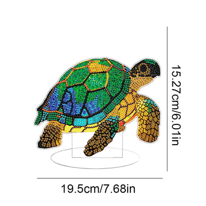 Diamond Painting Desktop Decoration with Light for Office Desktop Decor (Turtle)