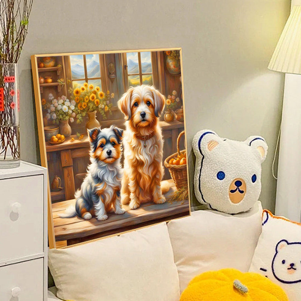 Dog In The Kitchen - Full Round Drill Diamond Painting 40*40CM