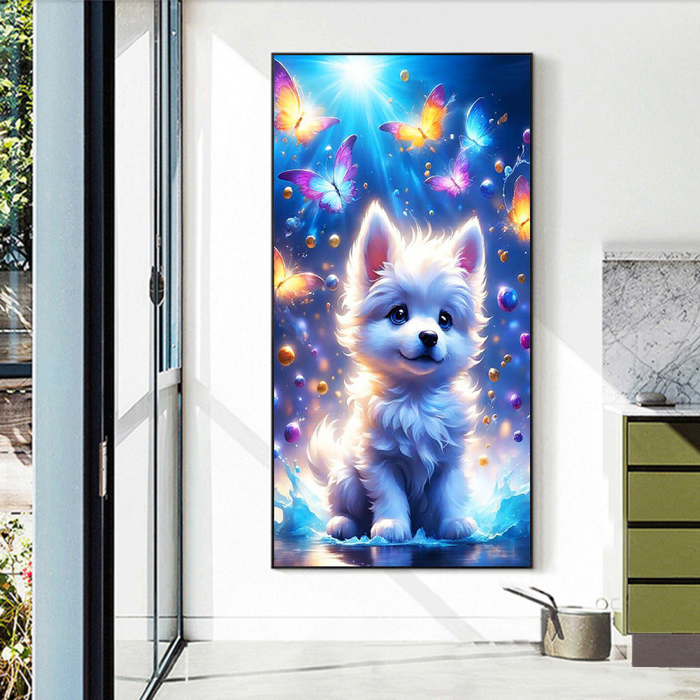 Fantasy Butterfly And Dog - Full Round Drill Diamond Painting 40*70CM