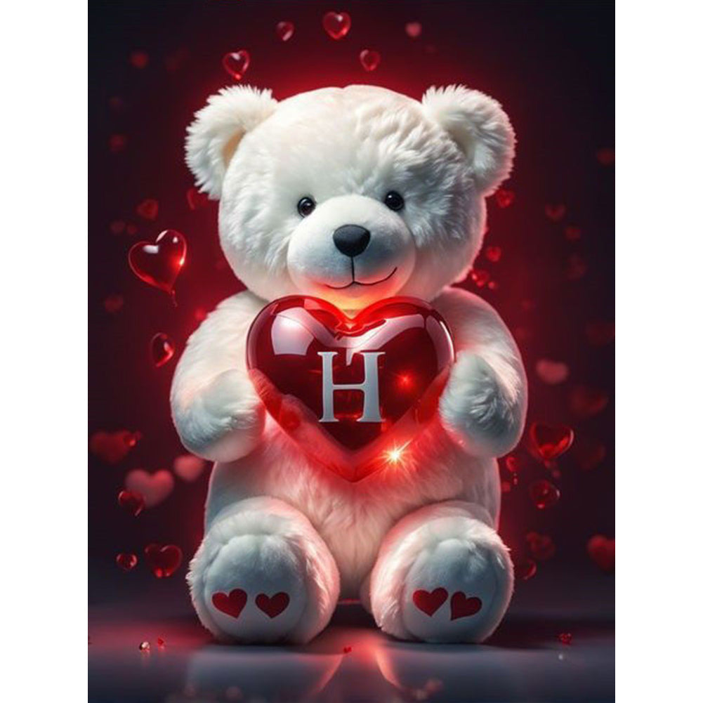 26 Letters Care Bear-H - Full Square Drill Diamond Painting 30*40CM