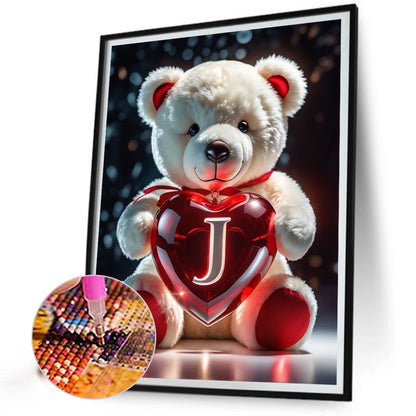 26 Letters Care Bear-J - Full Square Drill Diamond Painting 30*40CM