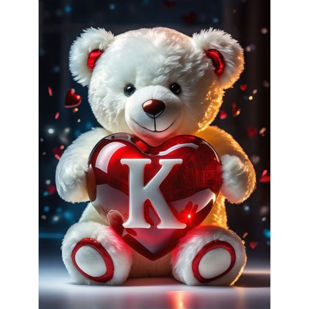 26 Letters Care Bear-K - Full Square Drill Diamond Painting 30*40CM