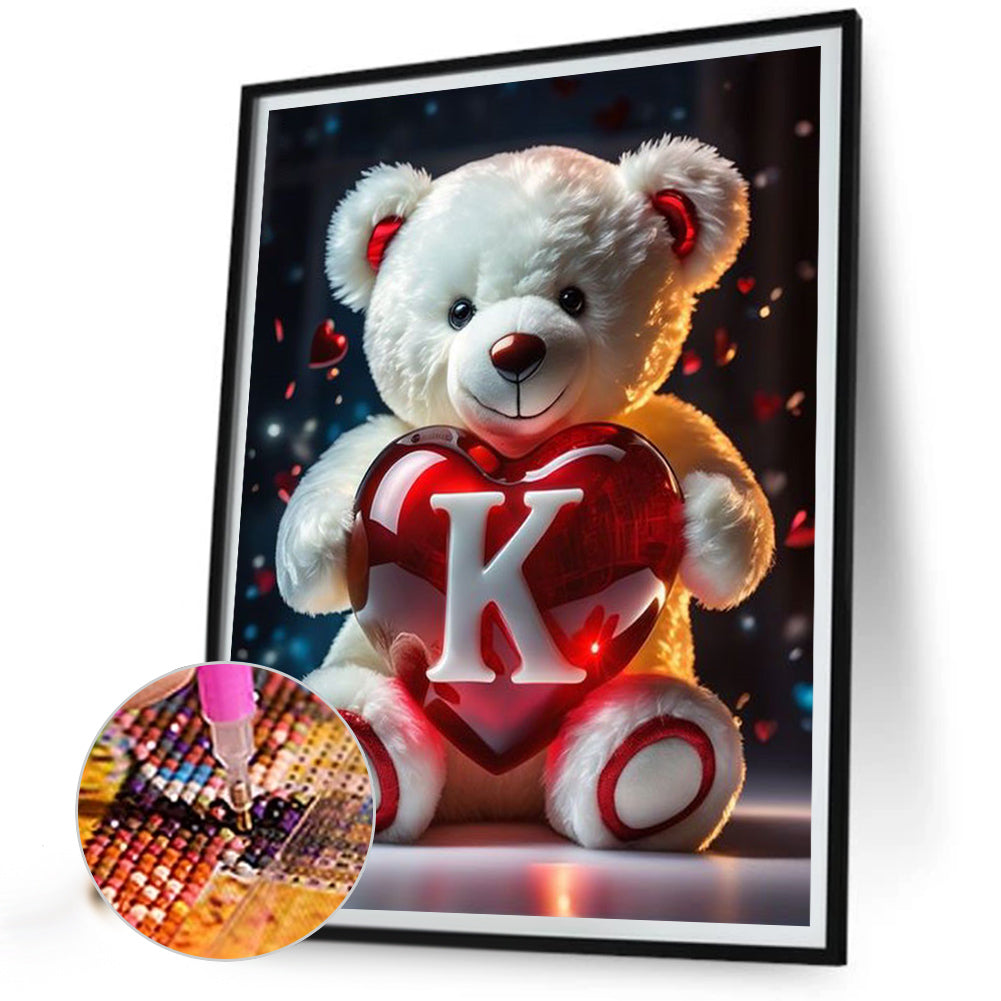 26 Letters Care Bear-K - Full Square Drill Diamond Painting 30*40CM