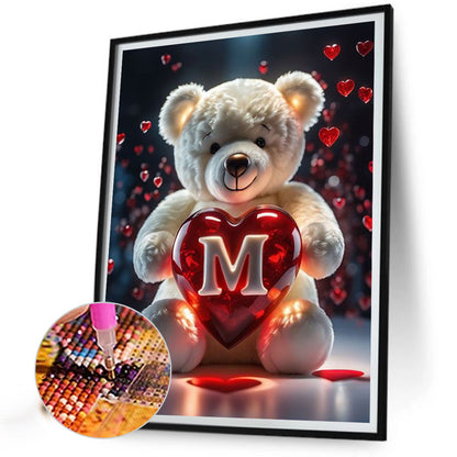 26 Letters Care Bear-M - Full Square Drill Diamond Painting 30*40CM