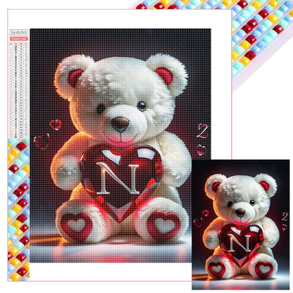 26 Letter Care Bear-N - Full Square Drill Diamond Painting 30*40CM