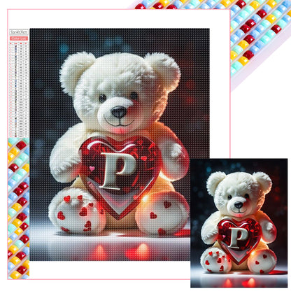 26 Letter Care Bear-P - Full Square Drill Diamond Painting 30*40CM