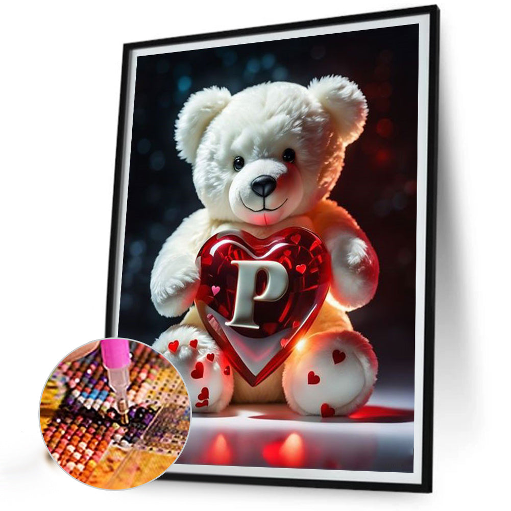 26 Letter Care Bear-P - Full Square Drill Diamond Painting 30*40CM