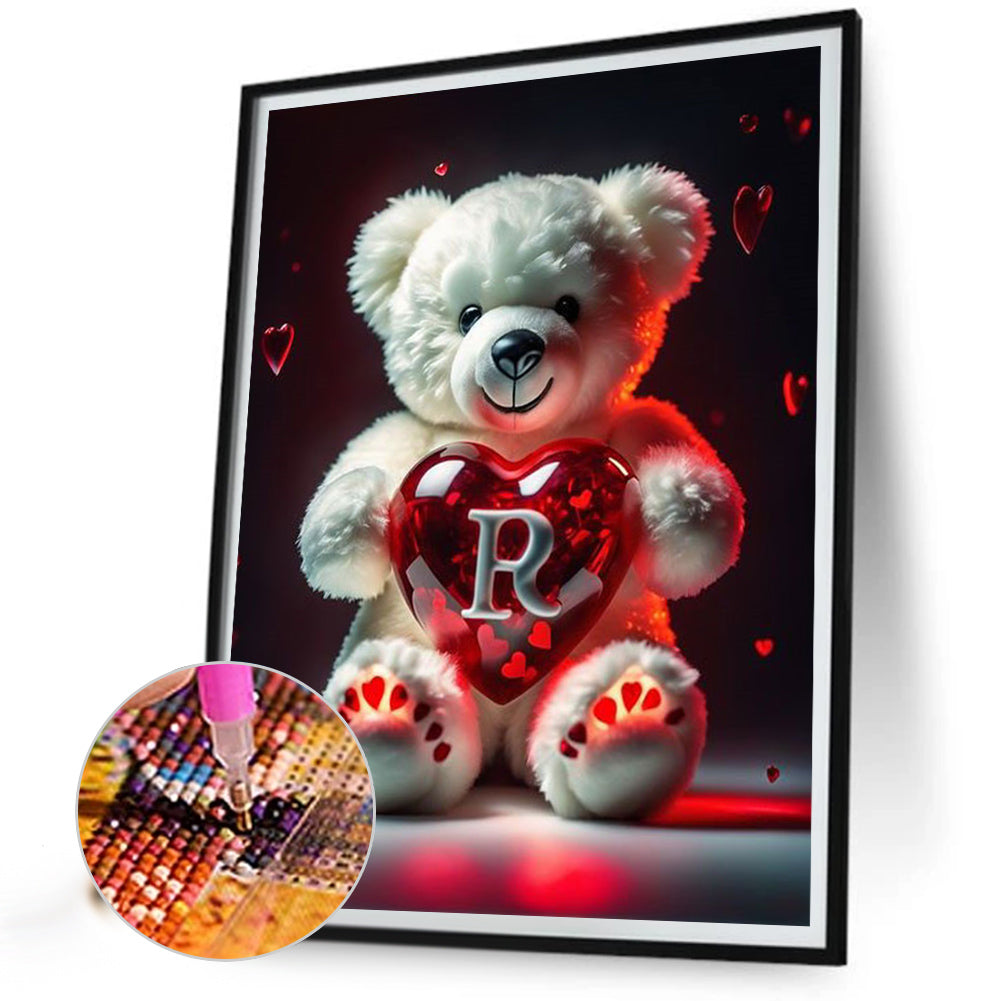 26 Letter Care Bear-R - Full Square Drill Diamond Painting 30*40CM