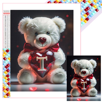 26 Letters Care Bear-T - Full Square Drill Diamond Painting 30*40CM