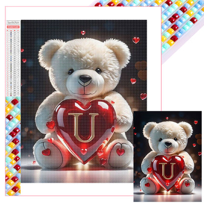 26 Letter Care Bear-U - Full Square Drill Diamond Painting 30*40CM