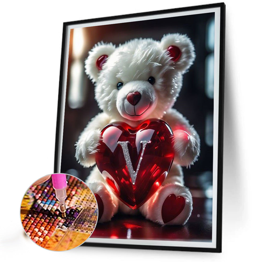 26 Letters Care Bear-V - Full Square Drill Diamond Painting 30*40CM