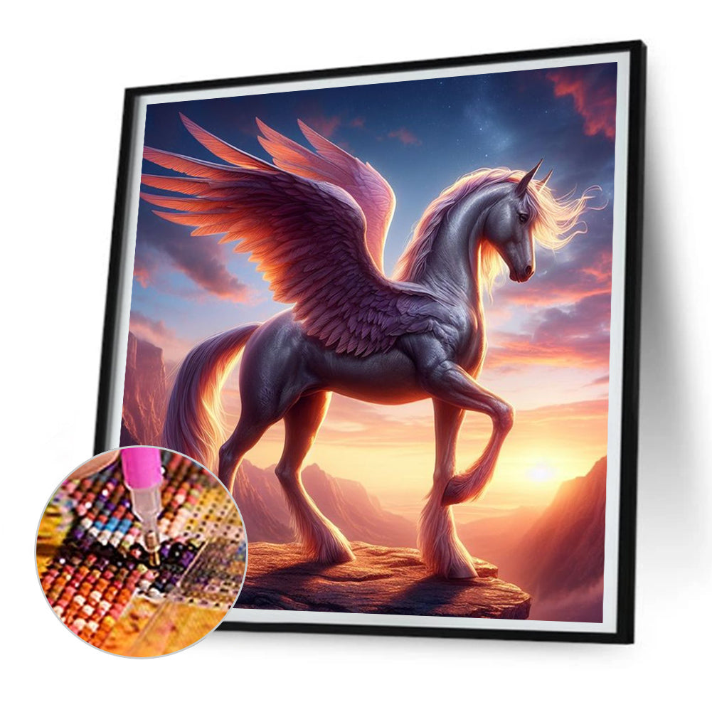 Wings Horse - Full Round Drill Diamond Painting 30*30CM