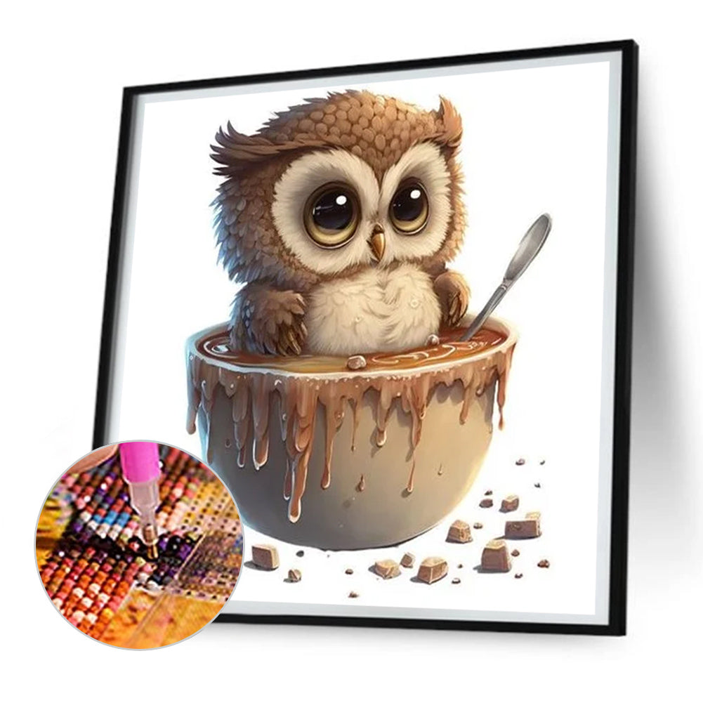 Owl - Full Round Drill Diamond Painting 30*30CM