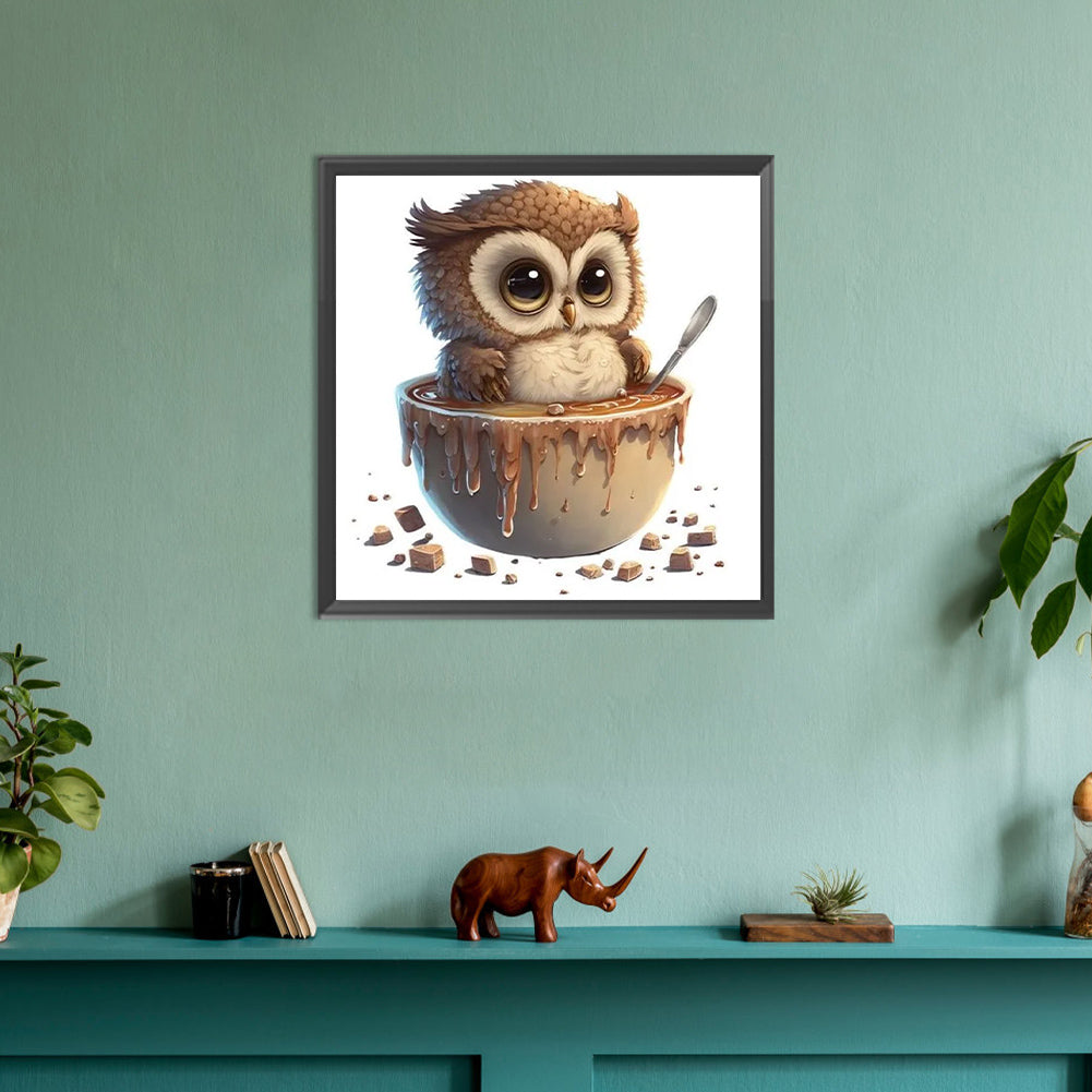 Owl - Full Round Drill Diamond Painting 30*30CM