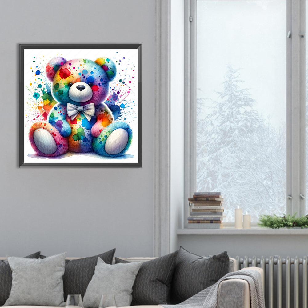 Rainbow Bear - Full Round Drill Diamond Painting 30*30CM