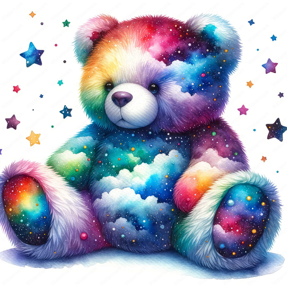 Rainbow Bear - Full Round Drill Diamond Painting 30*30CM